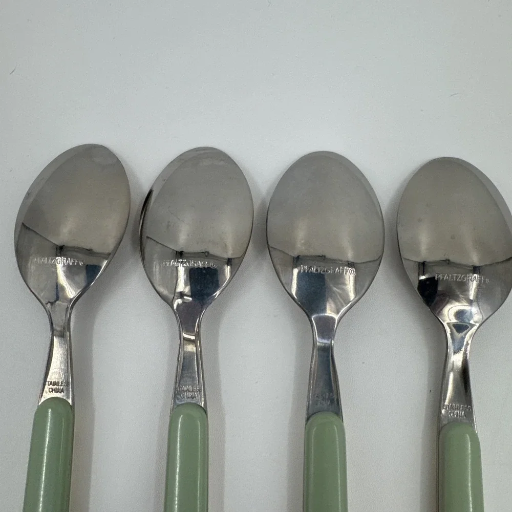 4‎ Pfaltzgraff Flower Garden Teaspoons Plastic/Stainless Country Floral